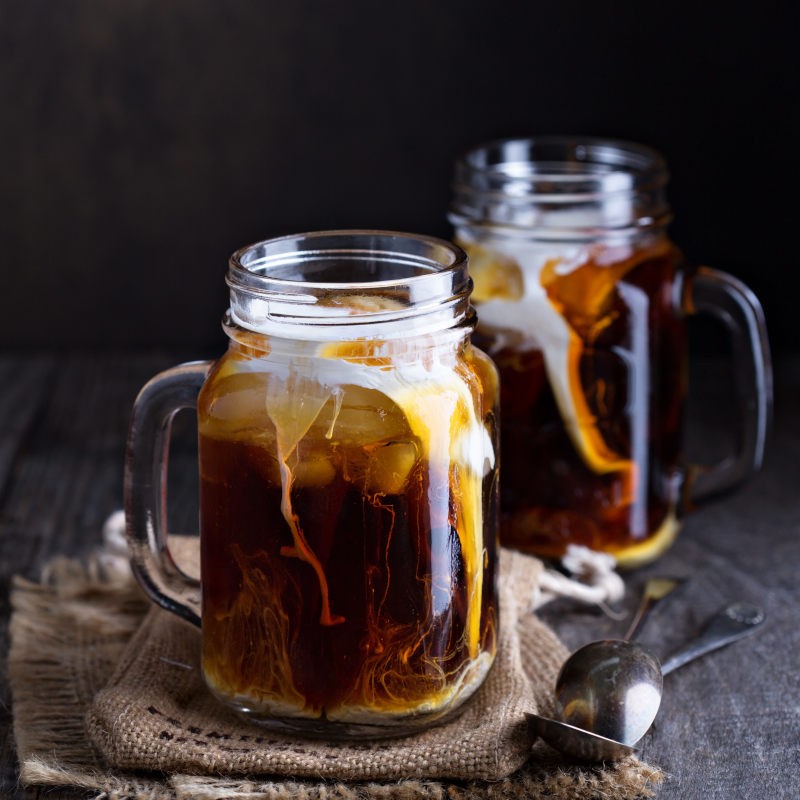 Eiskaffee ungerührt