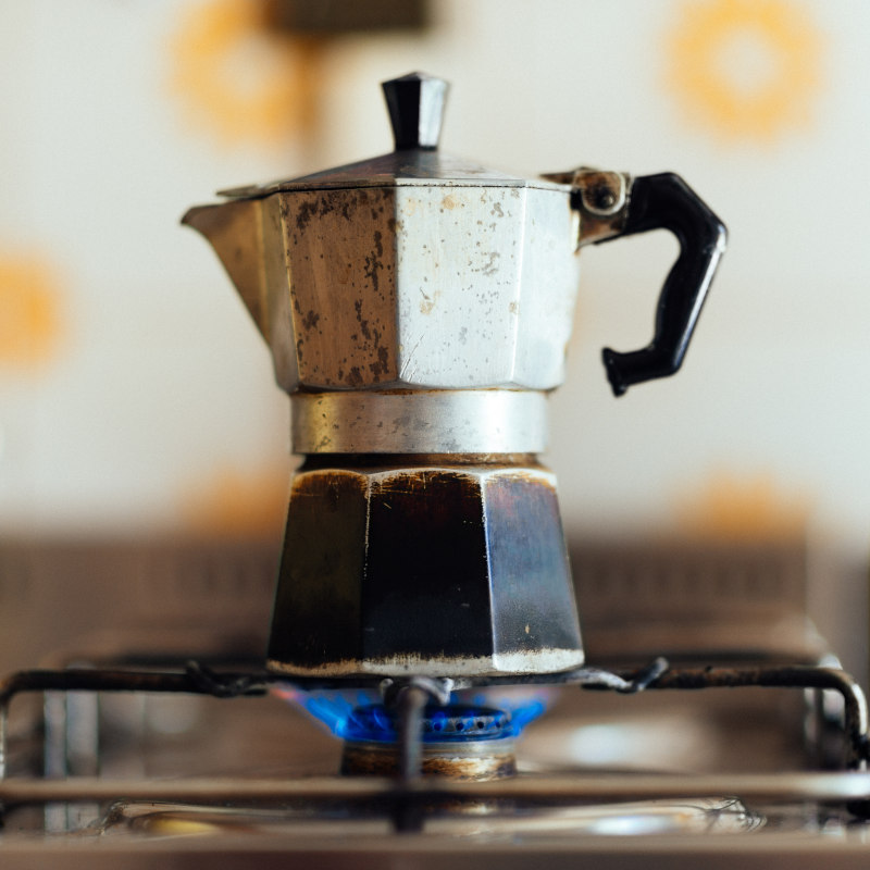 Espressokocher am Herd