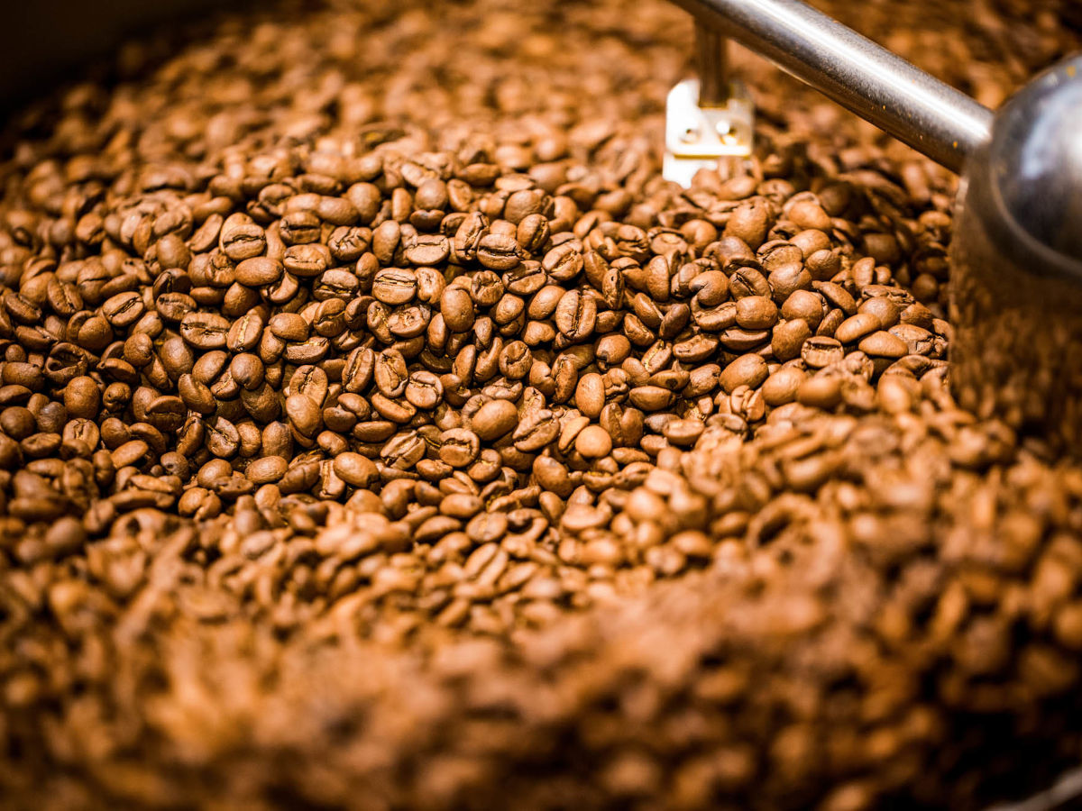 Kaffeebohnen in der Röstung